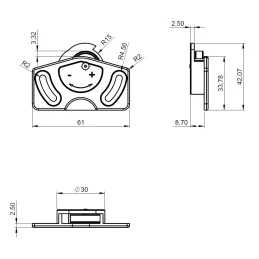 Kit per porte scorrevoli: guida superiore + rotella inferiore UNIPOS / Marrone scuro