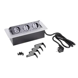 Presa elettrica a scomparsa SCHUKO 3x230V / Alluminio