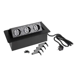 Presa elettrica a scomparsa SCHUKO 3x230V / Nero opaco