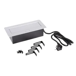 Presa elettrica a scomparsa SCHUKO 2x230V + ricarica USB A/C / Alluminio