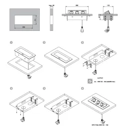 Presa elettrica a scomparsa SCHUKO 2x230V + ricarica USB A/C / Alluminio