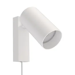 Lampada da parete MONO I con cavo / Bianco opaco