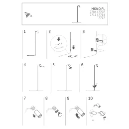 Lampada da terra MONO / Nero opaco