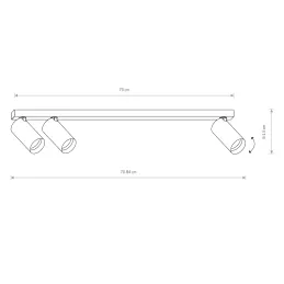 Lampada da soffitto MONO III / Bianco-oro