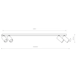 Lampada da soffitto MONO QUATRO / Bianco opaco