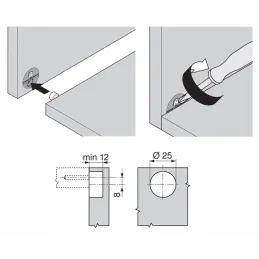Raccordo di giunzione con vite per mobile BLUM / Bianco