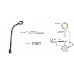 Lampada LED da mobile con ricarica USB LADOS LED / Nero opaco