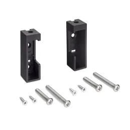 Set di terminali per barra appendiabiti LUXE / Nero strutturato