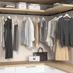 Set di terminali per barra appendiabiti LUXE / Nero strutturato