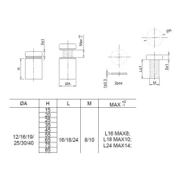 Supporto per vetro ALABAMA / Acciaio inox