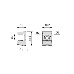 Supporto per ripiano in vetro EVO – 10 pz / Nero