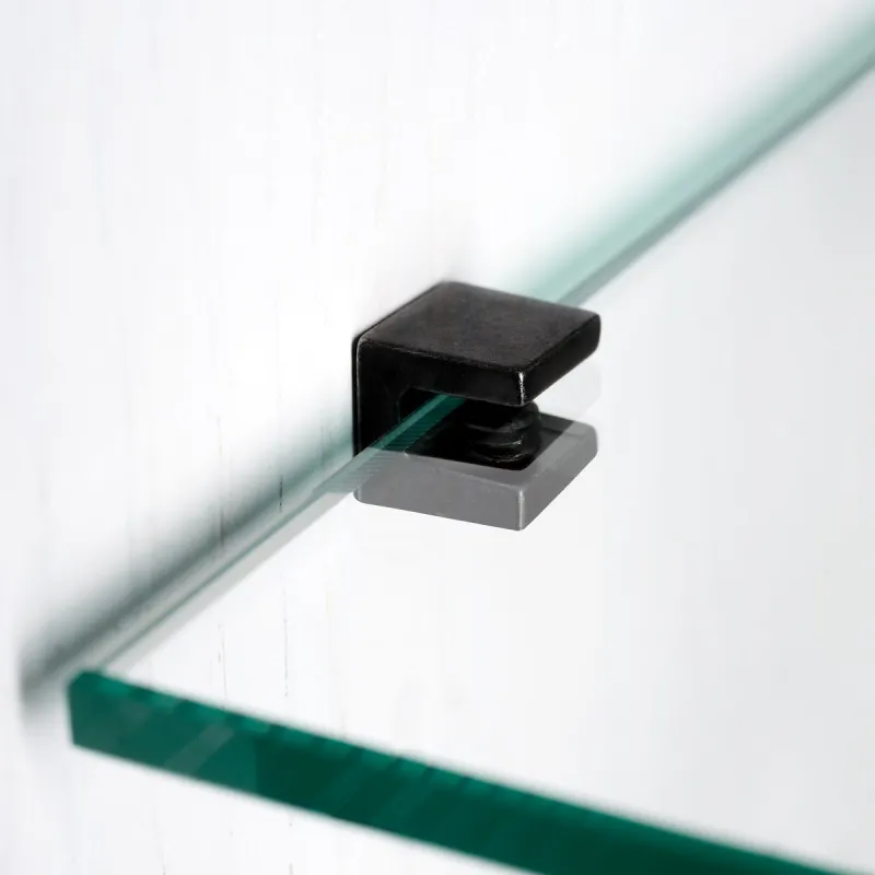 Supporto per ripiano in vetro EVO – 10 pz / Nero