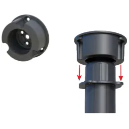 Gamba per letto con fissaggio in plastica 148–250 mm / Nera