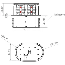 Presa elettrica doppia estraibile PICCOLINO SCHUCO 2x 230V / Acciaio inox