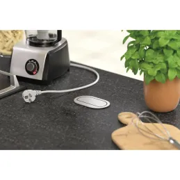 Presa elettrica doppia estraibile PICCOLINO SCHUCO 2x 230V / Acciaio inox