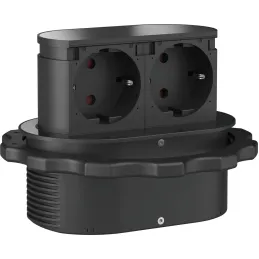 Presa elettrica doppia estraibile PICCOLINO SCHUCO 2x 230V / Nera