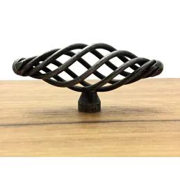 Pomolo a bottone VIRTUE / Patina nera