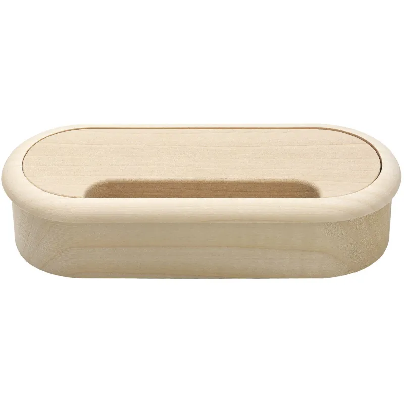 Passacavo in legno OVAL 150 / Acero grezzo