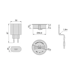 Caricatore wireless nascosto da 60 mm AIRTOP / Nero