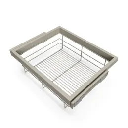 Cestello estraibile in filo metallico con chiusura ammortizzata NEXUS 560 - 594 mm / Beige