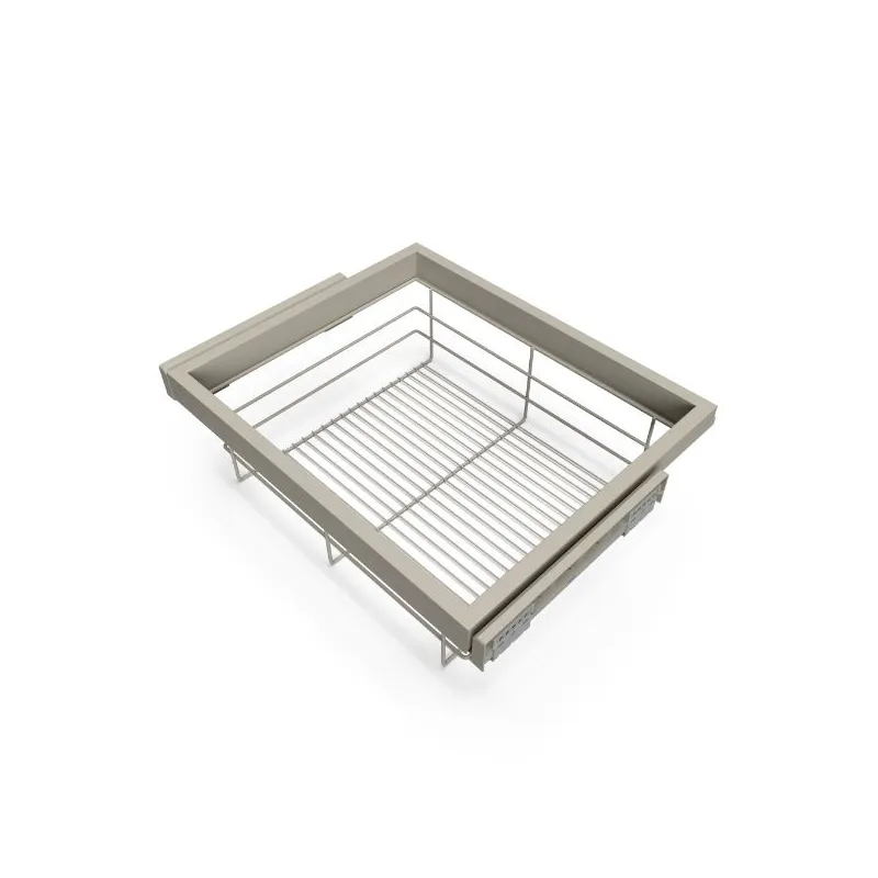 Cestello estraibile in filo metallico con chiusura ammortizzata NEXUS 560 - 594 mm / Beige