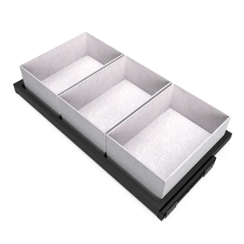 Ripiano estraibile con chiusura ammortizzata NEXUS ELEGANTE 860–894 mm / Nero opaco