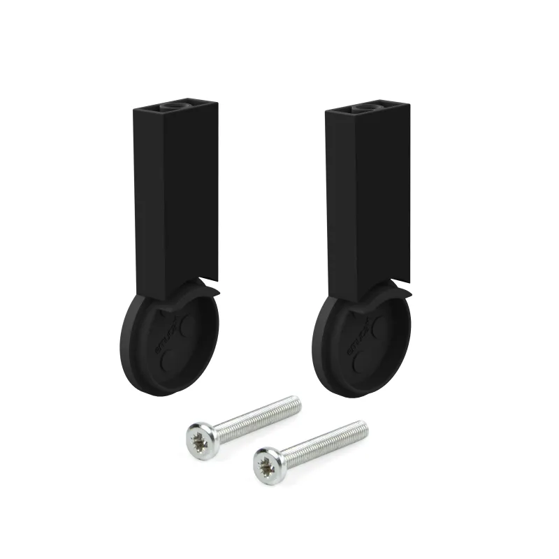 Set di terminali per barra appendiabiti LARGO – montaggio superiore / Nero opaco
