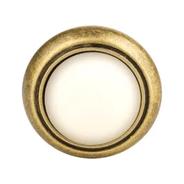 Pomello VENOS / Oro anticato - porcellana bianca