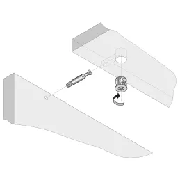 Set di ferramenta di giunzione: perno + eccentrico 18 con copertura / Bianco opaco – 10 pezzi