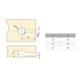 Set di ferramenta di giunzione: perno + eccentrico 18 con copertura / Bianco opaco – 10 pezzi