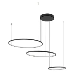 Plafoniera LED CIRCOLO TRIO 1250 mm / Nero opaco
