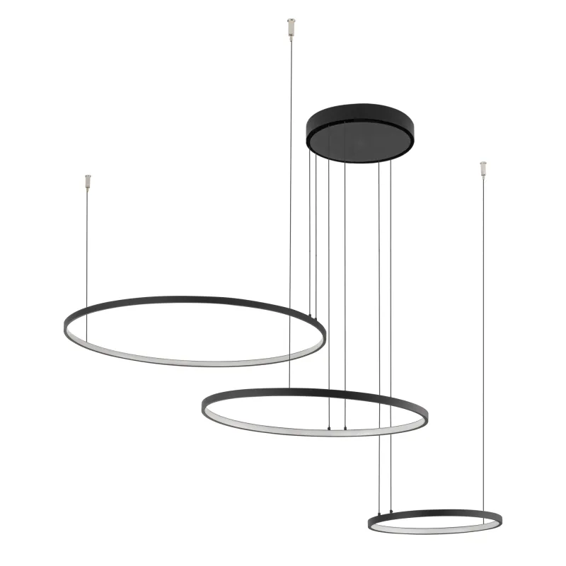 Plafoniera LED CIRCOLO TRIO 1250 mm / Nero opaco