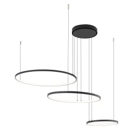 Plafoniera LED CIRCOLO TRIO 1250 mm / Nero opaco