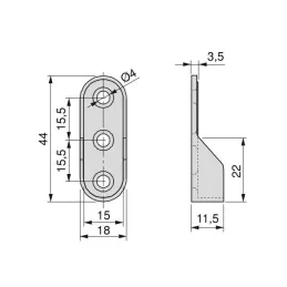 Terminale per asta appendiabiti - ovale / Cromo lucido