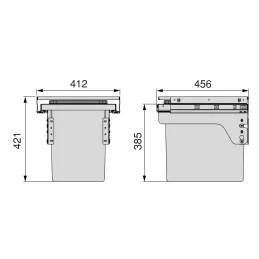 Pattumiera estraibile LUXON 6450 - 1x35L / Antracite