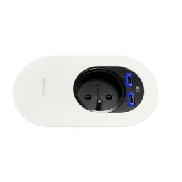Presa elettrica ORBIT 1x 230V + 2x USB A-C / Bianco opaco