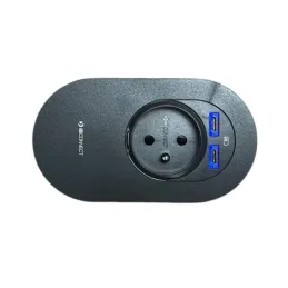 Presa elettrica ORBIT 1x 230V + 2x USB A-C / Nero opaco