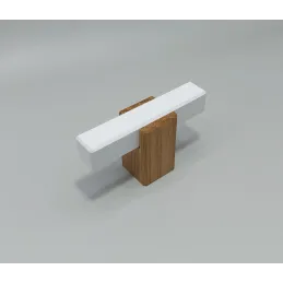 Pomello in legno LEO / Bianco - rovere naturale