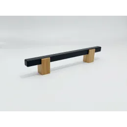 Maniglia in legno LEO / Nero - faggio naturale