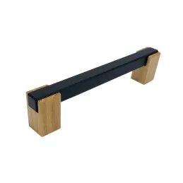 Maniglia in legno LEO II / Nero - faggio naturale