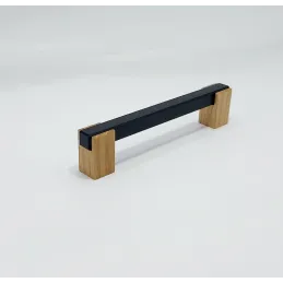 Maniglia in legno LEO II / Nero - faggio naturale
