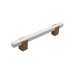 Maniglia in legno LEO / Bianco - rovere naturale