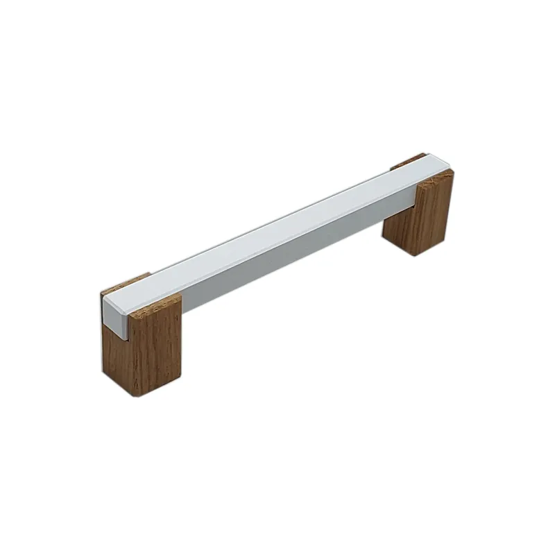 Maniglia in legno LEO II / Bianco - rovere naturale