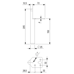 Piedino per mobili HOPE / Oro spazzolato