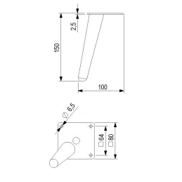 Piedino per mobili HORN / Cromo opaco