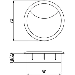Passacavi in PVC 60 mm - antracite