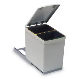 Pattumiera estraibile da 300 mm – 2 x 7,5 L / Grigio