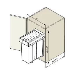Cestino estraibile LINEA 300 mm – 1×40 L / Antracite