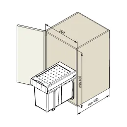 Cestino estraibile LINEA 300 mm - 1x30L / Antracite