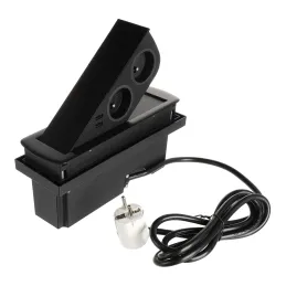 Presa elettrica a scomparsa CIZO 2x230 + 2xUSB - FRENCH / Nera